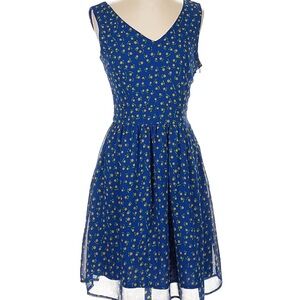 Royal blue and yellow lemon print dress